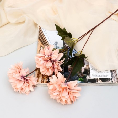 Artificial flowers "Garden Georgin" 9x60 cm, ash-pink