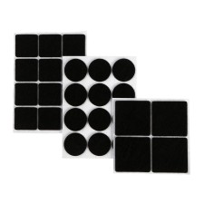 Set of lining of furniture, felt, 28 pcs., 2.5x2.5; D = 2.5; 3.8x3.8, black color