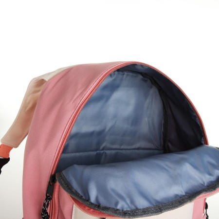 Young backpack from textiles on lightning, 5 pockets, pink color-5