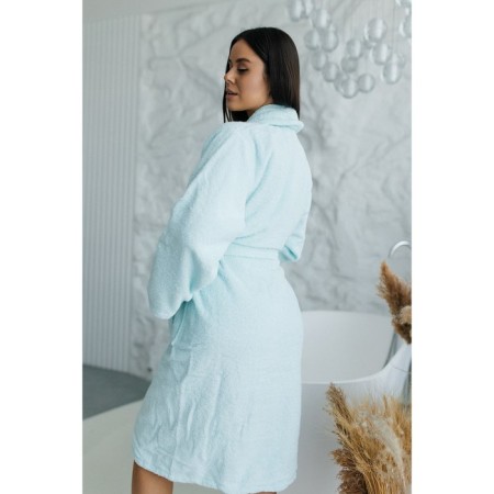 Tainted female bathrobe, size 46, blue color-6
