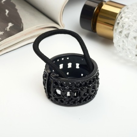 Hair gum "Fashionable little thing" chain, black-1