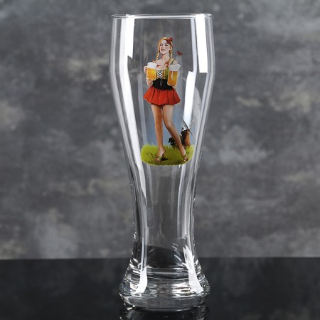 Стакан пивной Pin-up Beer, стеклянный, 500 мл, рисунок микс-6