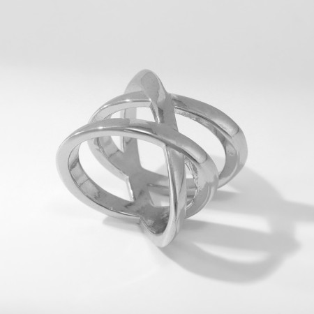 Ring Metal "Trend" double section, silver color, size 18-2