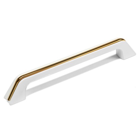 Handle-slop, m/o 128 mm, white color, with a golden insert-1