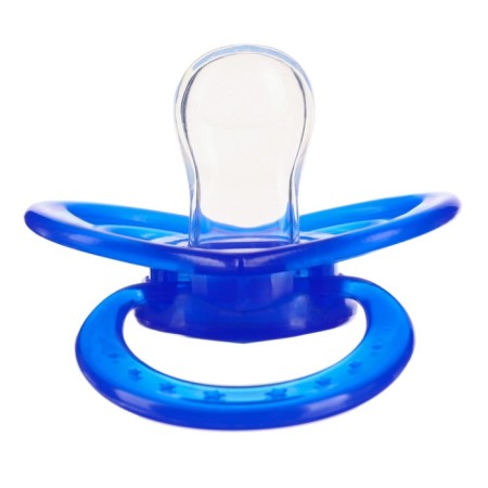 Nipple is an orthodaken “Bear” dummy with a cap, +6 months, blue-6