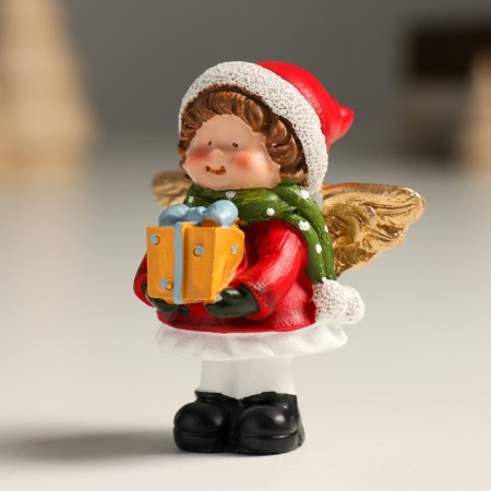 Souvenir Polystone "Angel in a cap with a gift/book" MIX 5.5x5x7 cm-4