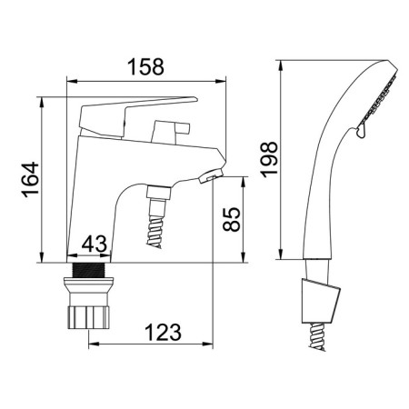 Accoona A9369 shell mixer, one -leaf, with a shower set, chrome-4