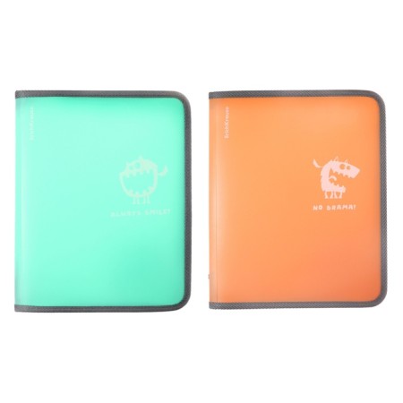 A5+ 190x245x30mm notebook folder, 600 μm, Erichkrause "Pastel Bloom Monsters", plastic, lightning around, mix