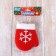 Soft suspension "Mitten with a white snowflake" 8x6 cm, red