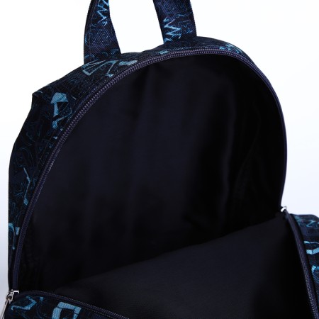 Baby backpack on a zipper, an outer pocket, a reflective strip, black color-3