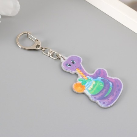 Acryl keychain "Snakes with lemonade in a glass circle" 5.8x3.8 cm-1