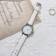 Women's watch "cat", d-2.8 cm, white strap