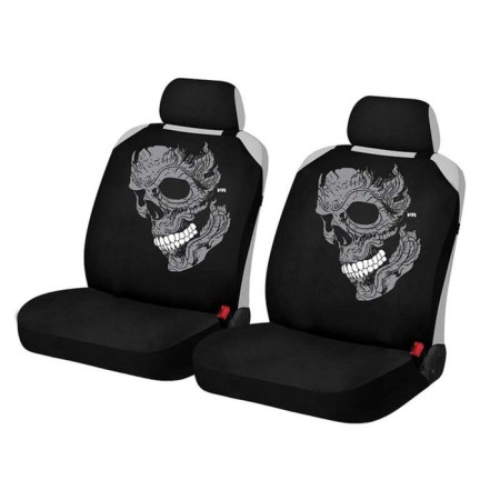 Capes, in the front seat, Skull Front, dark gray, elastic fabric
