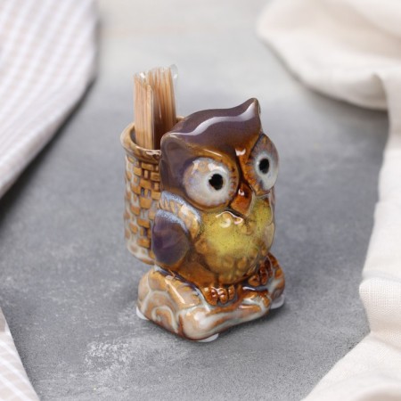 Toothpick stand “owl”, 6 × 4, 7 × 7.6 cm, MIX figures