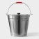 A bucket with a lid, 12 l, d = 32 cm, from stainless steel Aisi 201