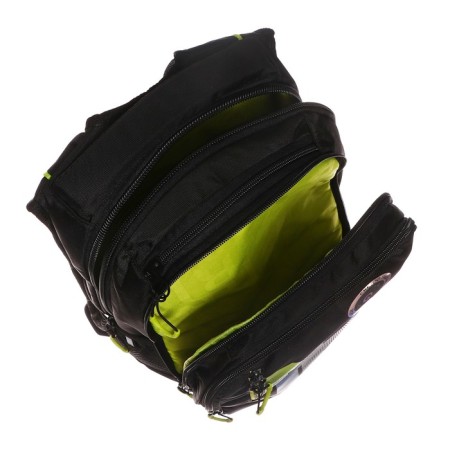 Youth backpack, 42 ​​x 31 x 22 cm, Grizzly 338, ergonomic back, laptop compartment, black/yellow RU-338-4_1-12