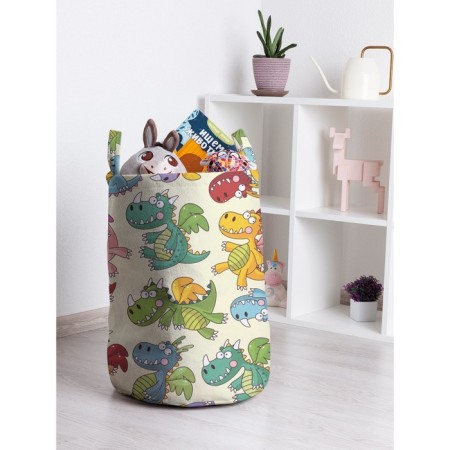 Basket for toys "Multi -colored dragons, size 35x50 cm