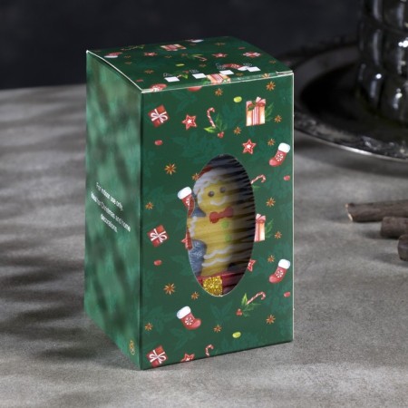 LED figure "Red Gift with Gingerbread" 6.3 × 11.5 × 6.3 cm, plastic, AAAX3 batteries (not complete), flame effect-3