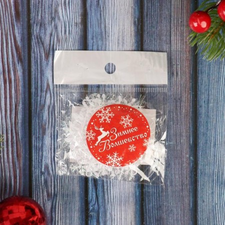 Christmas tree decoration "Snowflake - fluff" (set of 6 pcs ± 1 pc) d -6 cm, white-1