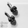Earrings "Owls" on rings, black color in black silver