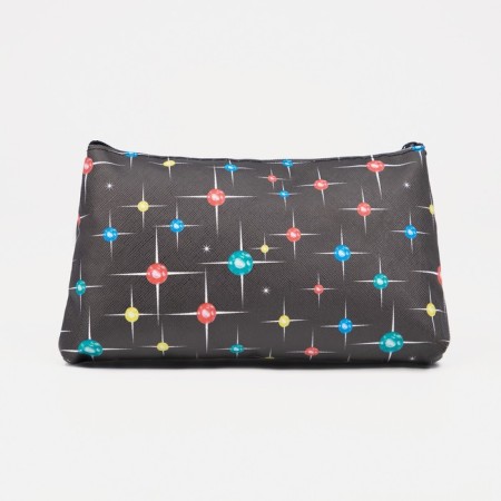 Cosmetic bag with lightning, black color-1