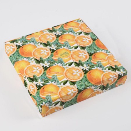 Folding box "Mandarin mood", 20 x 20 x 4 cm, New Year-3