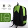 School backpack from textiles on a zipper, 4 pockets, green color
