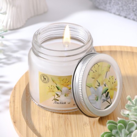 Aromatic candle in glass 6.3cm, 100ml, lily
