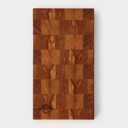 Board cutting end magistro, oak, with metallic gastrointestinal capacity, 30.5 × 16.5 × 5 cm, in a craft box-9