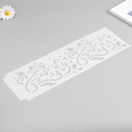 Stencil of border plastic "Fairytale flowers" 40x12 cm-4