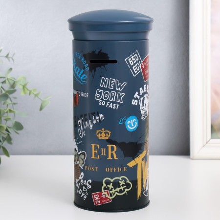 Piggy bank Metal "Postal Box. Style" MIX 11x11x20 cm-2