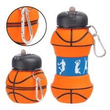 Water bottle, 550 ml, basketball ball, folding, 18 x 8.7 cm