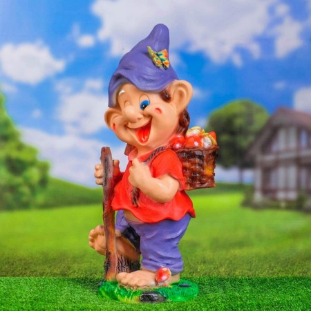 Garden figure "Dwarf with a butterfly", 27x20x55 cm,-7