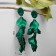 Earrings Assorted "Wind" grace, green color in gold
