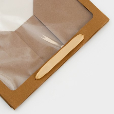 Gift package with a wide bottom and window 35 x 29 x 28 cm, craft-1