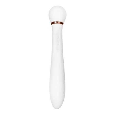 Vibrator with vacuum stimulation Flovetta Jasmine, 23 cm, silicone, white color-3