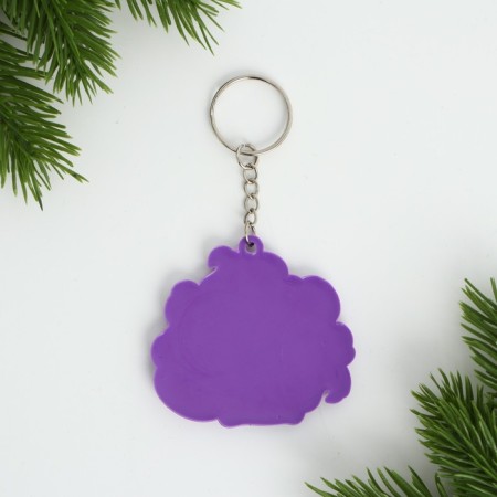 Key keychain, rubber, anime "Girl", 5.7 x 6.2 cm-1