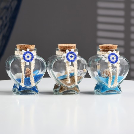 Souvenir in a bottle heart "Shell" 8*6*4cm, mix-3