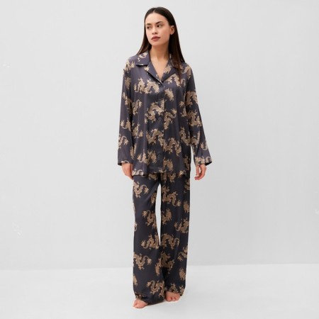 Pajama female (shirt and trousers) KAFTAN "Dragon", size 40-42, graphite-2