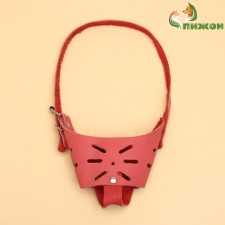 The muzzle adjustable of soft leather, size No. 2, DN 5-6 cm, ohm 15-19 cm, brown