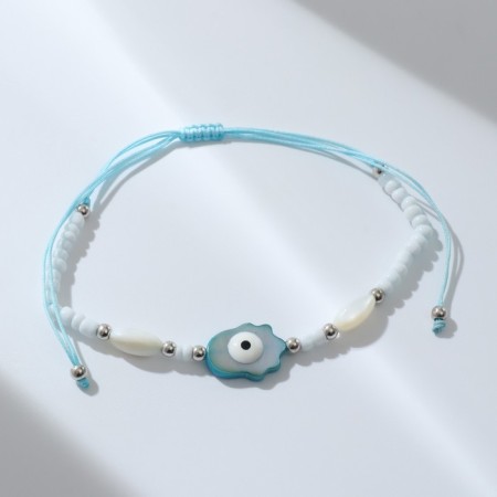 Bracelet-reinforcing “thread of desires” Hams's hand, white blue color-1