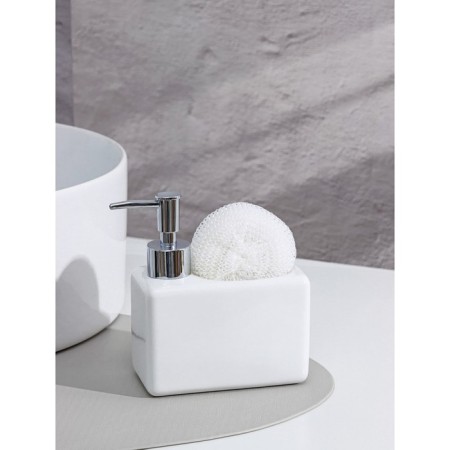 A dispenser for a detergent with a Savanna sponge stand “Nature”, 450 ml, white color-3
