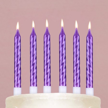 Candles for the cake, purple, 8 pcs.-6