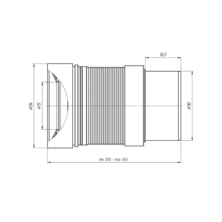 Hofra for the toilet "Ani Plast" K821, flexible, with release, 110 mm-1