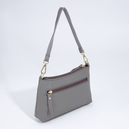 Bag Cross-Bodi with a zipper, gray color-1