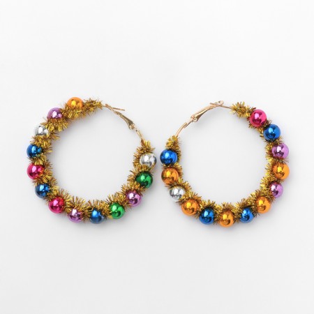 New Year! Road earrings "New Year" circle, color in gold-1
