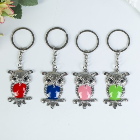 Metal keychain "Eagle owl with a bright belly" mix 5.2x3.2 cm-2