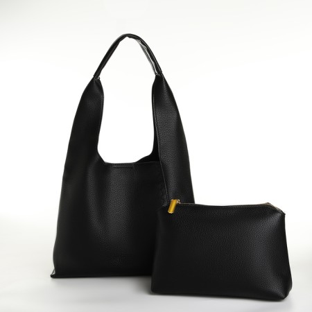 Bag Women's bag 2 in 1, on the button, cosmetic bag, black color-8