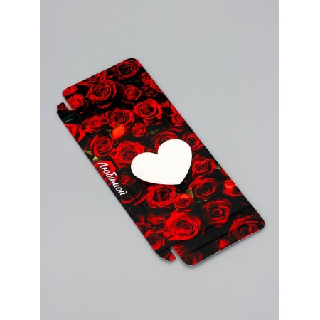 Gift box for chocolate tiles, with a window, "heart", 17.1 x 8 x 1.4 cm-3