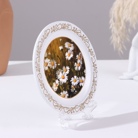 Panel-melting "Chamomile", white, d = 14.8 cm, lacquer miniature-1